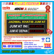 Papan jadwal Khatib jumat LED masjid musholla sholat islam