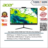 Acer Aspire C242G-57430F 23.8" FHD All-In-One Desktop PC( R5 7430U, 16GB, 512GB SSD, ATI, W11PRO)