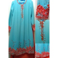 Preloved Dress Baju Kurung Moden saiz 36 (Manik Turquoise Orange)