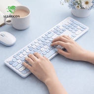 ALLGOODS USB Wireless Keyboard, 104 Keys Layout Thin Design Wireless Keyboard Combo, 2.4GHz Connecti