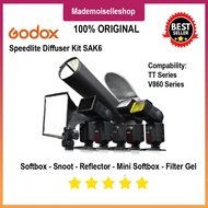 Godox SAK6 6 in 1 Speedlite Accessories Kit Softbox Honeycomb for Godox TT520 TT560 TT600 TT685 TT86