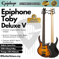 Epiphone Toby Deluxe V 5-String Bass Guitar, Vintage Sunburst (E09-EBD5VSBH1)