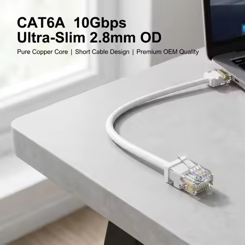 1Pack Slim Cat6/Cat6a RJ45 UTP Network Cable 10Gbps Cat6 Patch Cord Flexible for PS5 Patch Panel to 