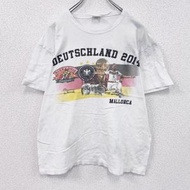 古著CROSSFIRE 德國國家足球隊印花短袖T卹，白色，L碼