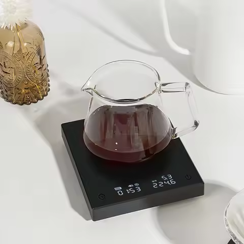 2026 New Espresso USB Digital Rechargeable Coffee Scale with Timer LED Screen 0.1g to 2kg High Accur