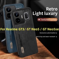 Luxury Leather Casing For Realme GT Neo 5 SE Neo5 Neo5SE GT3 Phone Case Frosted Anti-fall Magnetic Suction Shockproof Soft Back Cover