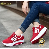 FS1 Xiaoyulu Women Breathable Mesh Lace Up Casual Platforms Shoes Rocking Shoes Sports Wedge Sneaker