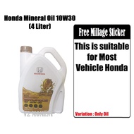 HONDA Genuine 10W30  ENGINE OIL 4L