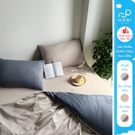 GONI CHILL duvet cover set in Beige Gray - Elastic bed sheets 4-25cm high, sizes 1m, 1m2, 1m4, 1m6, 