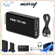 MURRAY Converter, Game to HDMI HD Cable Adapter, Durable 480i/480p/576i PS2 to HDMI 3.5mm Audio Outp