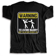 Large T-shirt Novel Men's T-shirt Warning to Avoid Injury Men's Funny Electrician T-shirt for Dad 4X