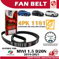 S2U Gaido Fan Belt Perodua Myvi 1.5 D20N 2018 Air Cond Alternator Power Steering Tensione Belt 4PK11