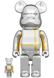 Image.台中逢甲店 BE@RBRICK BEARBRICK 400%100% PLUS SILVER CHROME