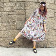 🍄 Mushroom × Nathalie Lete 聯乘 限定系列 - 🐱貓咪 🐈 連身裙（ 灰色，現貨 一條 ）