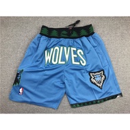 310 JUST DON Pocket Jerseys Shorts NBA MEN Basketball Jerseys Minnesota Timberwolves jersey shorts S-XXL.