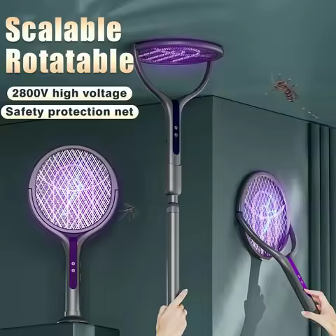 Multi functional 2-in-1 mosquito killer lamp angle retractable mosquito swatter USB rechargeable mos