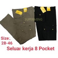VENTINE CARGO PANTS WITH 8 POCKETS 9007# /SELUAR KERJA PANJANG DENGAN 8 POKET 9007#