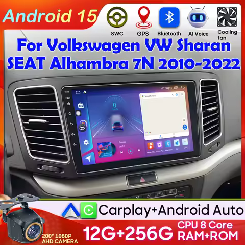 Car Radio Stereo For Volkswagen VW Sharan SEAT Alhambra 7N 2010-2022 Android Auto Multimedia Player 