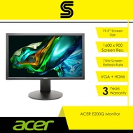 ACER E200Q Monitor- 19.5", 60Hz, 6ms, VGA + HDMI