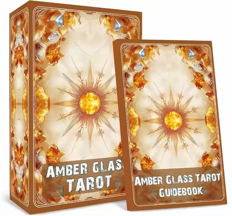 Unique Tarot Deck, 78 Everyday Insight Tarot Cards with Guidebook, Amber Glass Tarot Deck for Beginn
