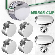 Washroom Zinc Alloy Glass Clamp - Wall Mount Frameless - Suitable for 3-5mm Glass - Mirror Hinger Fixed Holder - Bathroom Round Mirror Clip - Home Hardware Accessories