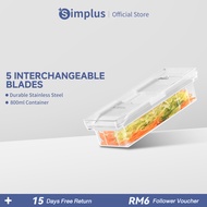 Simplus Food Chopper | Multi-Functional Vegetable Slicer | 5 Blades with Container PSQH001