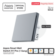 AQARA Smart Wall Switch H1 Pro Black - Grey (Single Gang / Rocker) Support Apple HomeKit Alexa (Smar