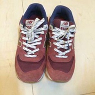 New Balance 574復古慢跑鞋 經典酒紅黃金尺碼