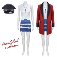 Women's Vivian Red Waist Cutout Cosplay Costume - Perfect for Halloween & Stage Shows