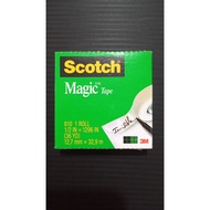 Refill Scotch Magic Tape 1/2" / Transparent Tape 3M 32.9 M / Scotch Matte Finish Magic Tape