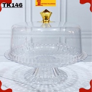Cake tray, beautiful clear transparent bosara cake tray, golden sunkist tk 146