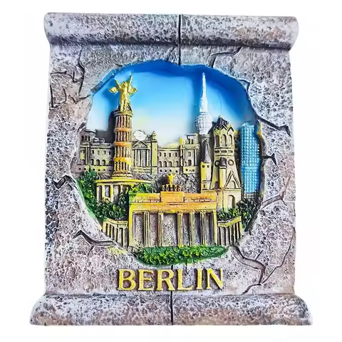 Berlin Germany 3D Fridge Magnet Souvenir Gift,Resin Handmade Berlin Refrigerator Magnet Home Decorat