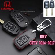 Honda 2/3 buttons Genuine Leather Key case for Honda City 2014-2017/BRV Key Cover Case Accessories