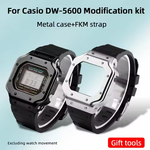‌Stainless Steel Case & Bracelet Mod Kit for Casio G-Shock 3229 DW5600 GW-B5600 bezel Santos Style M
