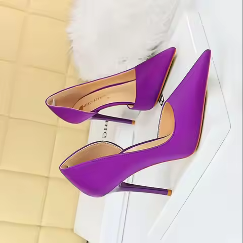BIGTREE Shoes Satin Women Pumps 2025 New Purple High Heels Fashion Women Shoes Stiletto Luxury Noble