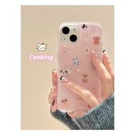 Tpu Shockproof PINK Cartoon cute nimals soft Case hp OPPO A3x A60 reno 12 11 pro plus 11f a16 a17 a5
