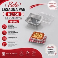 (20pcs) RE150 5.9x4.7x1.9 450ml Aluminum Foil Tray w/ Lid Solo Pan/Lasagna Pan