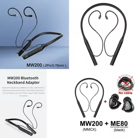 2026 HOT Shanling MW200 ME80 Wireless Neckband Adapter for Hi-Res Audio HiFi Earphones with AK4377A 