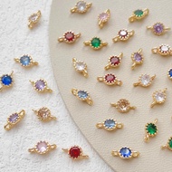 14k Gold Zircon Pendant Handmade DIY Earrings Elegant Accessories