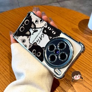 Cute Black Cat Plating Frame Phone Case For Huawei Nova Y91 Y90 Y73 Y63 Y61 5 Pro P50E P30 Lite Pro 