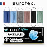EURO MASK 4PLY Face Mask Premium 50pc Melt Brown Layer Protective Mask 4 Ply Adult Mask