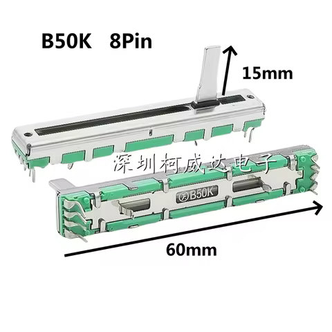 1pcs,Slider Potentiometer,B50K,8Pin,Total length 60mm,DCV1034,Pioneer DJ DDJ-SB2 SB3 RB WEGO,BPM mix