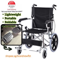 WHEELCHAIR Foldable Pushchair portable metal footrest Lightweight 11kg handbrake Best price in SG