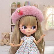 Cute Pink Mink Beret Hat For Blythe Dolls