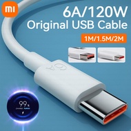 สาย USB C 6A Xiaomi Original Type C Cable Charger Turbo Fast Charge 66W หัวชาร์จเร็ว 33W สำหรับโทรศัพท์ Mi 12 11 9 Poco X4 Pro NFC F3 M3 Redmi K40 OPPO R19 R17 Find X HUAWEI P30 P40 VIVO X50 X27 SAMSUNG S20 21 สาย Android