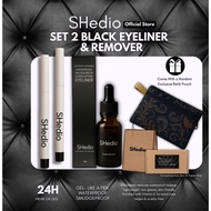 Combo 2 (Black) Shedio Waterproof Eyeliner with Premium Exclusive Box Makeup