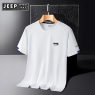 Jeep Spirit Mens Short Sleeve Plus Size Short Sleeve Top Ice Silk Quick Dried Jeep Short Sleeve T-sh