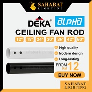 HITAM FAN ROD EXTENSION FAN DOWNROD BRACKET PANJANG UNTUK CEILING FAN DEKA ALPHA ROD PIPE