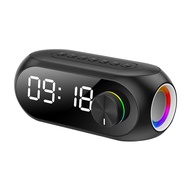 Bluetooth Mirror Speaker Multifunctional Music Box Speaker Radio Alarm Clock Digital Speaker LED Light Speaker with USB Charger