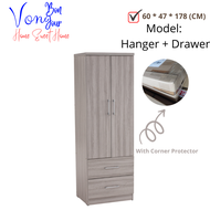 Von Bonjour DUBLIN 2 Door Wardrobe / File Cabinet / Book Shelf / Cloth Cabinet / Almari Baju / Almar